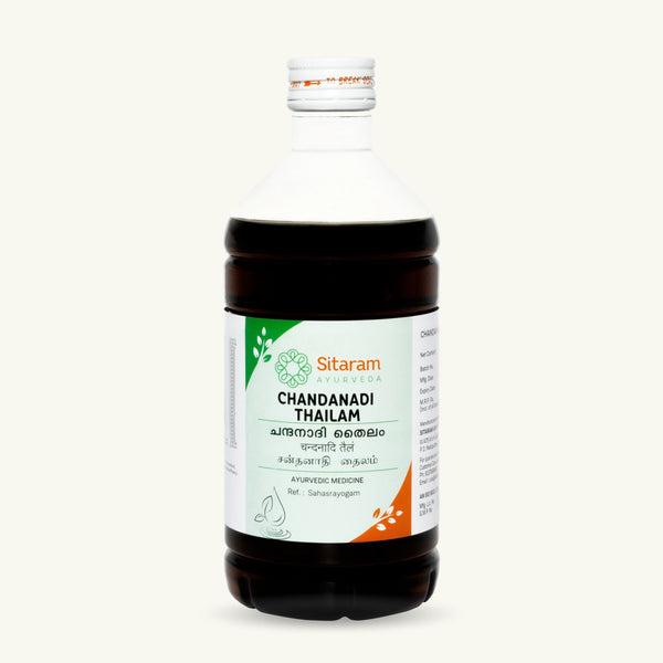 Sitaram Ayurveda, Chandanadi Thailam, 450 ml, klassiek Ayurvedisch Thailam
