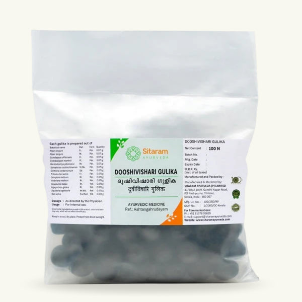Sitaram Ayurveda, Dooshivishari Gulika tabletten, 100 tabletten, Ayurvedisch supplement