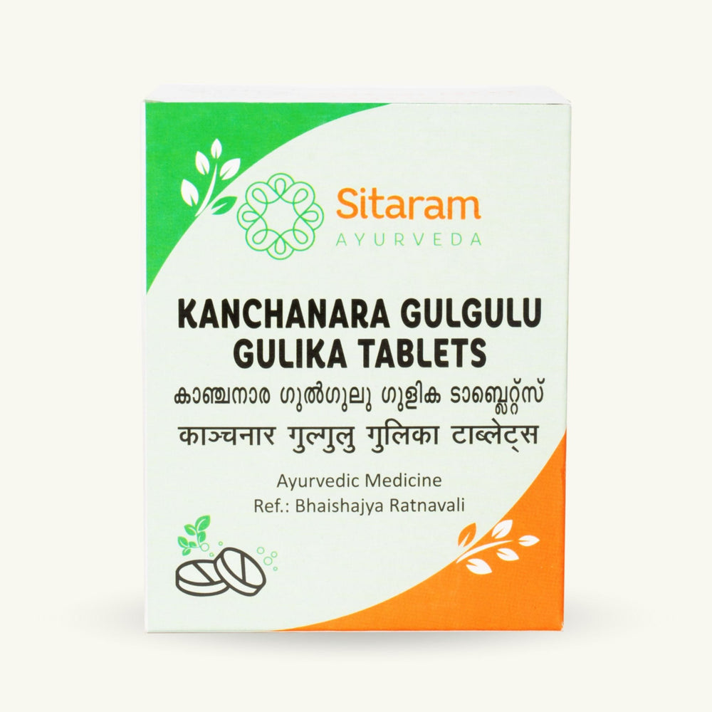 Sitaram Ayurveda, Kanchanara Guggulu Gulika tabletten, 60 tabletten, Ayurvedisch supplement