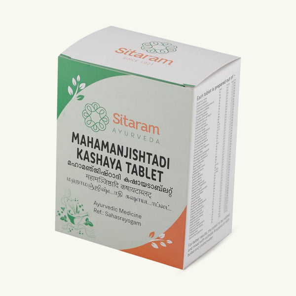 Sitaram Ayurveda, Maha Manjishtadi Kashayam tabletten, 50 tabletten, Ayurvedisch supplement