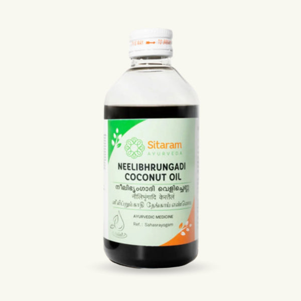 Sitaram Ayurveda, Neelibringadi kokosolie, 200 ml, klassieke Ayurvedische bereiding