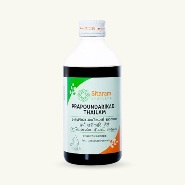 Sitaram Ayurveda, Prapoundarikadi Thailam, 200 ml, klassiek Ayurvedisch Thailam