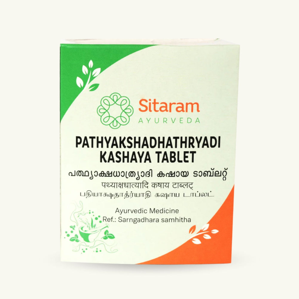 Sitaram Ayurveda, Pathyakshadhatryadi Kashayam tabletten, 50 tabletten, Ayurvedisch supplement